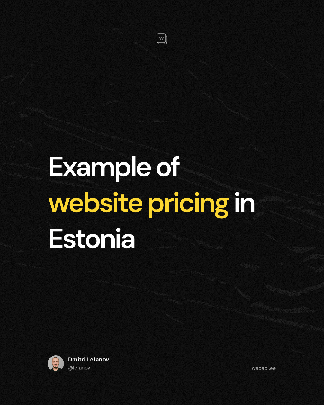 Example of website pricing in Estonia